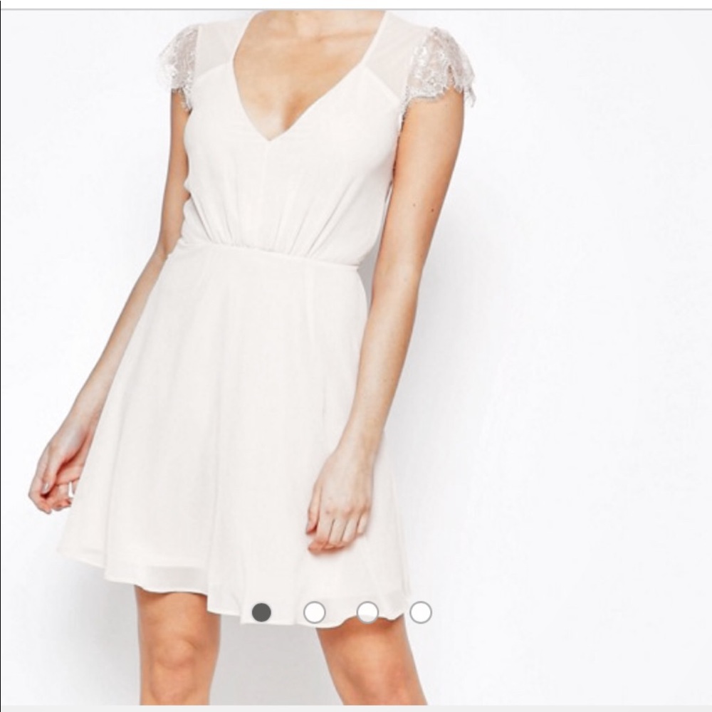 NWT Elise Ryan lace skater dress, white, size 0